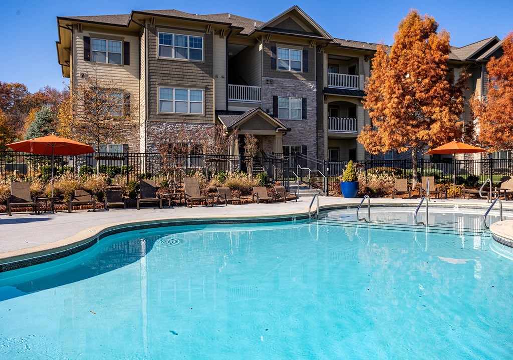 our apartments have a large swimming pool in front of our building