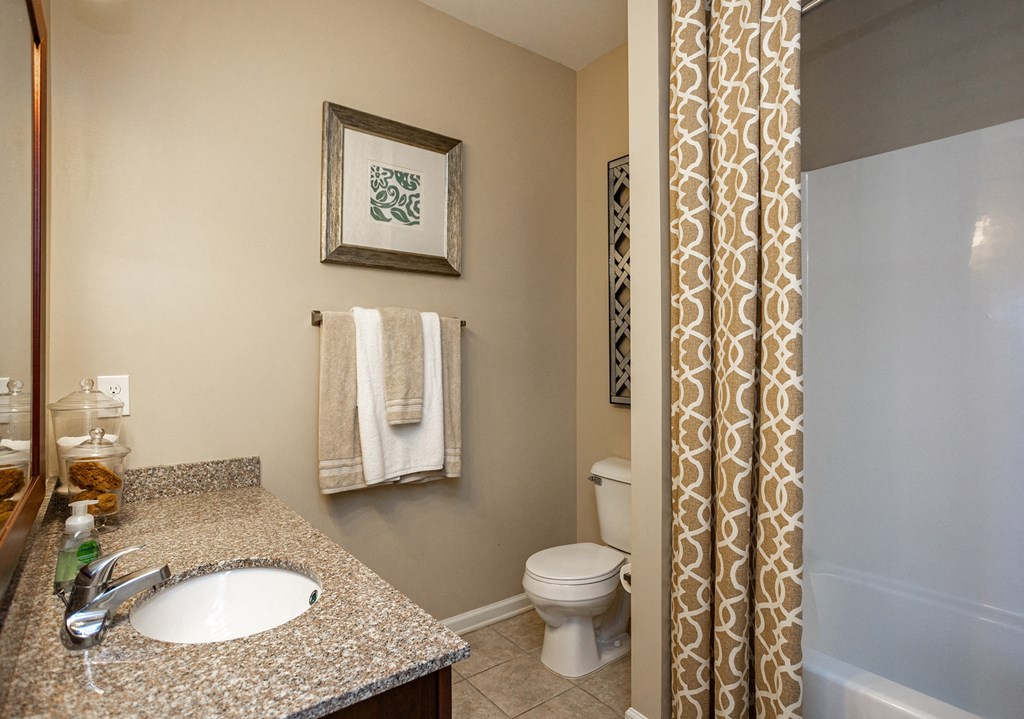 a bathroom with a sink and a toilet and a shower