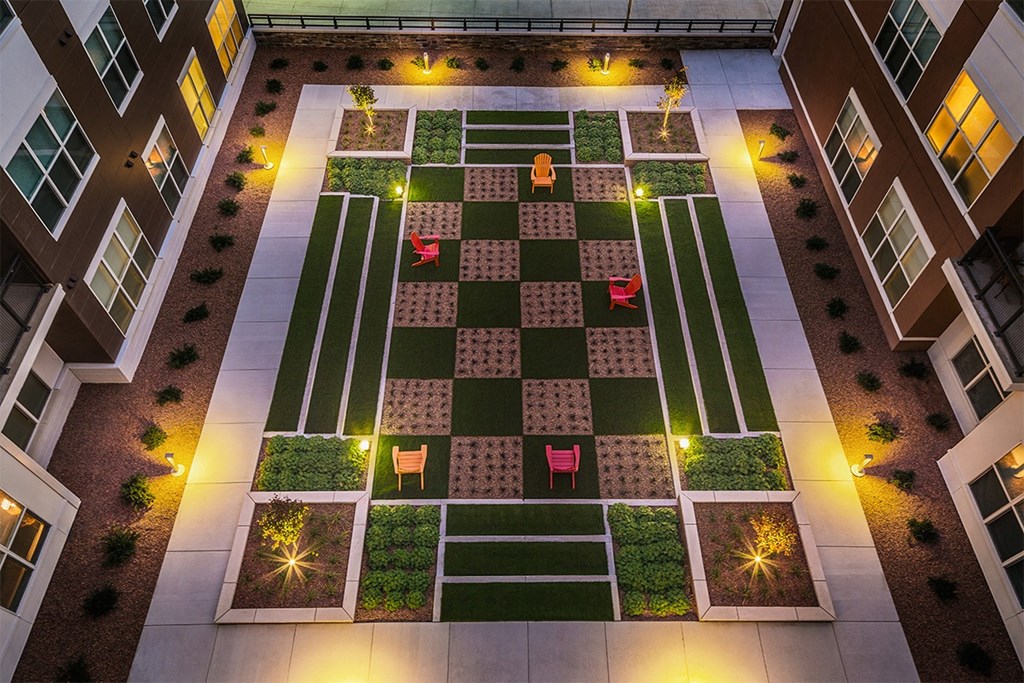 the vue beachwood courtyard