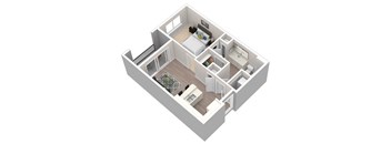 a floor plan of a home with a bedroom and a living room