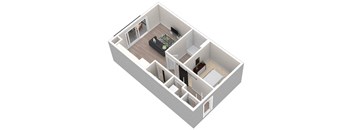 a floor plan of a home with a living room and a couch