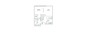 a floor plan of a 1 bedroom floor plan