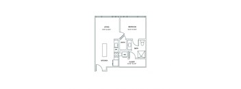 a floor plan of a 1 bedroom floor plan
