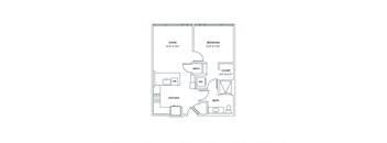 a floor plan of a 1 bedroom floor plan