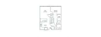 a floor plan of a 1 bedroom floor plan