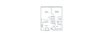 a floor plan of a 1 bedroom floor plan