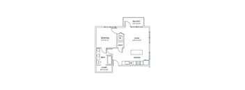 a floor plan of a 1 bedroom floor plan