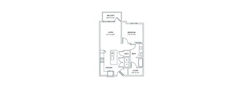 a floor plan of a 1 bedroom floor plan