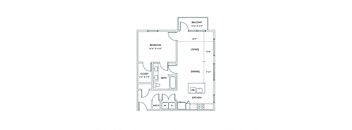 a floor plan of a 1 bedroom floor plan