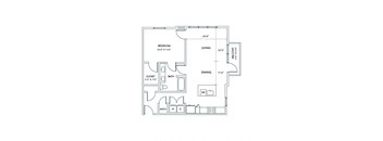 a floor plan of a 1 bedroom floor plan