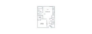 a floor plan of a 1 bedroom floor plan