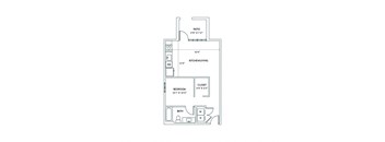 a floor plan of a house with a bedroom and a living room