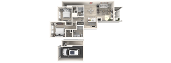 the floor plan of the residence is shown in different layouts
