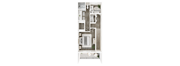 A series of images showing different layouts of a small apartment.