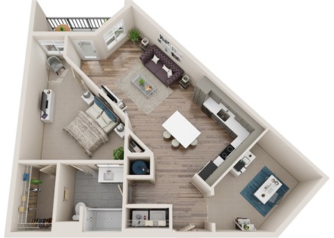 a 3 bedroom floor plan with a bathroom and a living room