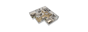 a 3d floor plan of a house