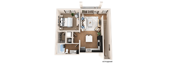 the bedroom floor plan of 460 sq ft