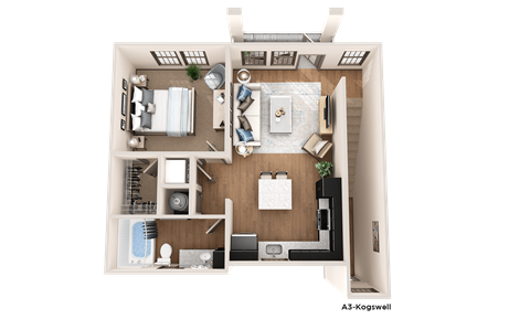 the bedroom floor plan of 460 sq ft