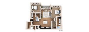 a floor plan of a house with a bedroom and a living room