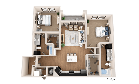 a floor plan of a house with a bedroom and a living room
