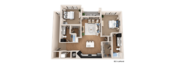 a 3d rendering of a floor plan of a house