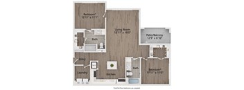 plan 2 bedroom with 2 baths 1190 square feet
