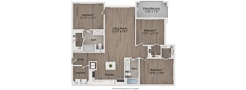 zip floor plan  2 bedroom with 2 baths  1195 square feet