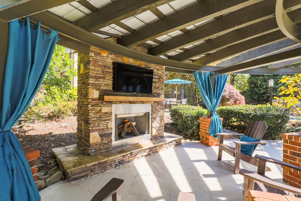 Fireplace and Outdoor TV