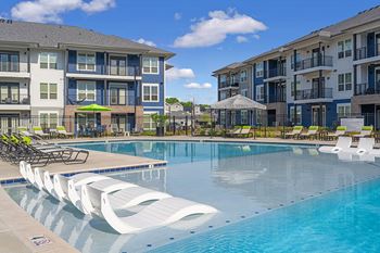 the swimming pool at the preserve at ballantyne commons apartments