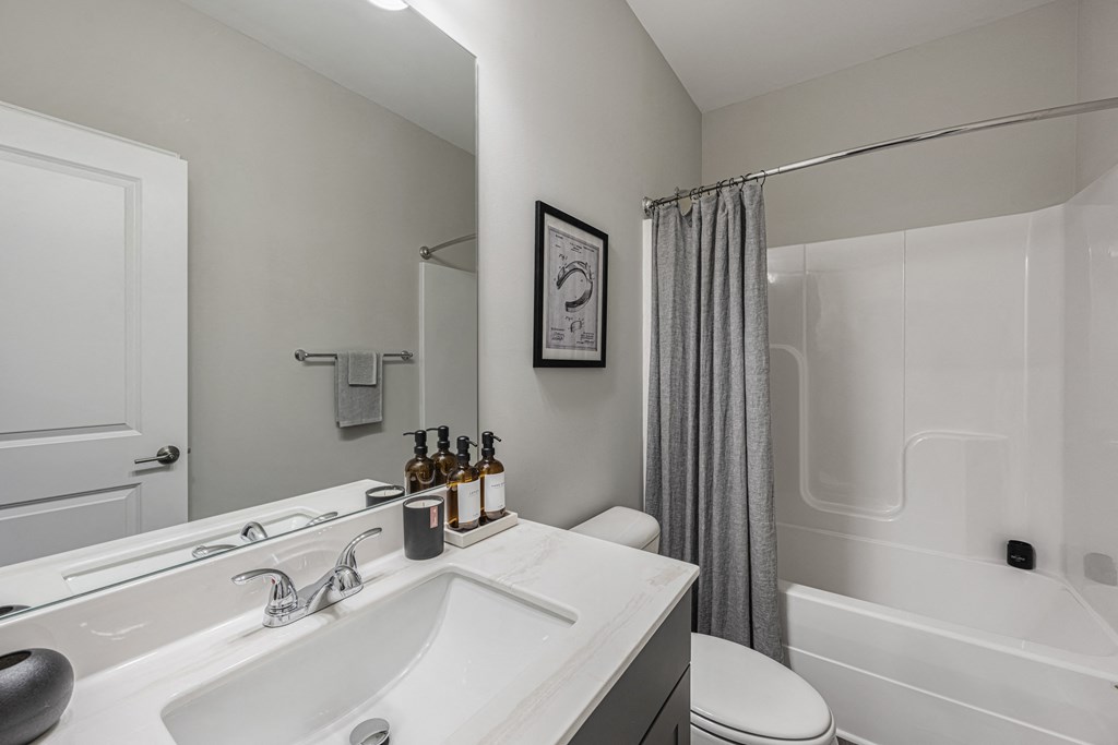a bathroom with a sink and a toilet and a shower