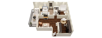 a view of the living room from the loft