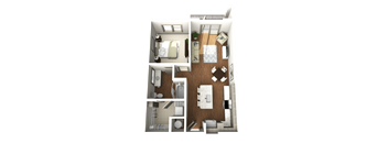 a1 floor plan  1 bedroom with 2 baths  129796