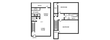 a floor plan of a house with a living room and a dining room