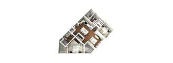 a rendering of a 3d floor plan with triangles