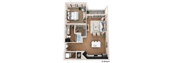 the bedroom floor plan of 460 sq ft