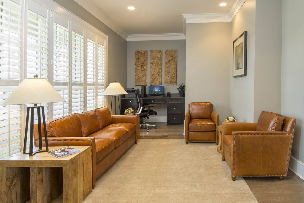 business center with chairs and computer