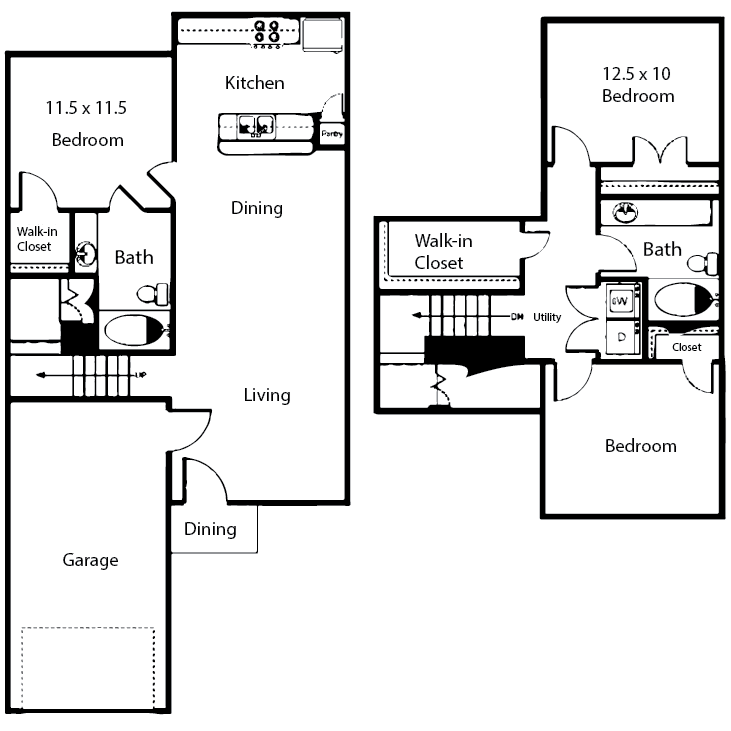 Floor Plans of Cedar Point Town Homes in Mansfield, TX