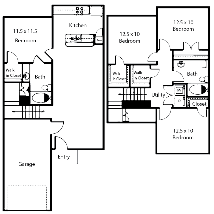 Floor Plans of Cedar Point Town Homes in Mansfield, TX