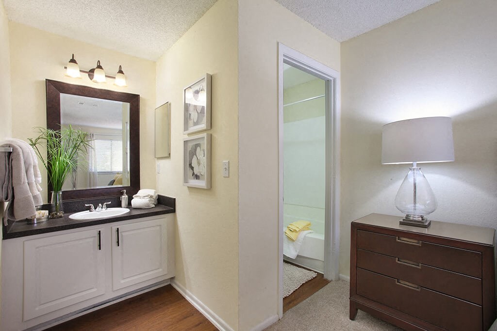 Spacious bathrooms with lots of counter space at Coral Club, Bradenton