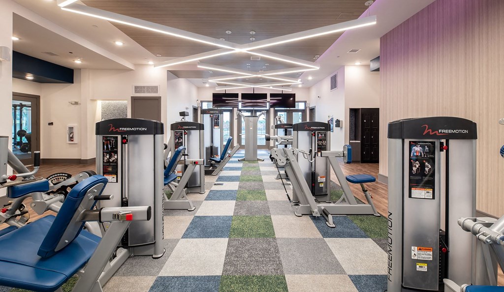 Lewisville, TX Apartments - Hebron 121 Station - 2-story, Tech Advanced Fitness Center Equipped With Multiple Strength Training Machines, T.Vs, And Water Fountain Station,