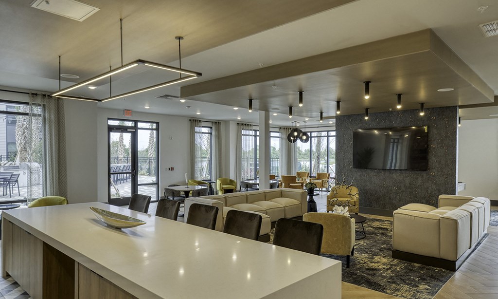 a rendering of a dining room with a table and chairs