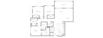 A black and white image of a house floor plan.