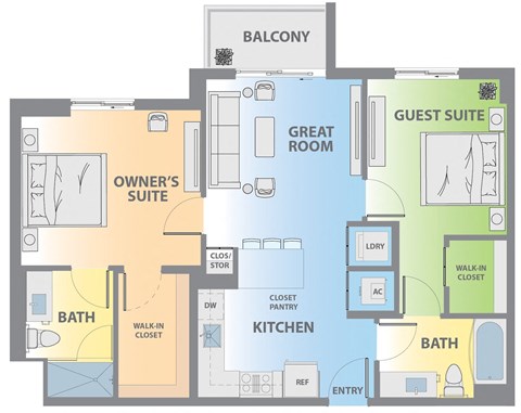 a floor plan of a room with a bathroom and a closet