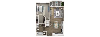 a rendering of our 1 bedroom apartment at the residences at silver hill in suitland, md