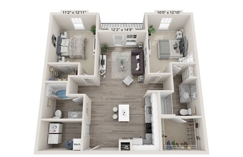 a 1 bedroom floor plan  the crossings at townsend apartments