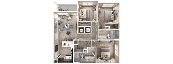 3 bed 2 bath floor plan A at Icon Apartment Homes at Ferguson Farm, Bozeman, MT, 59718