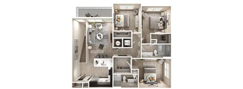 3 bed 2 bath floor plan B at Icon Apartment Homes at Ferguson Farm, Bozeman, MT