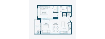 a floor plan of a bedroom apartment