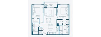 a floor plan of a bedroom apartment