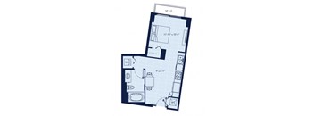 a floor plan of a small apartment at Regatta at New River, Florida, 33301